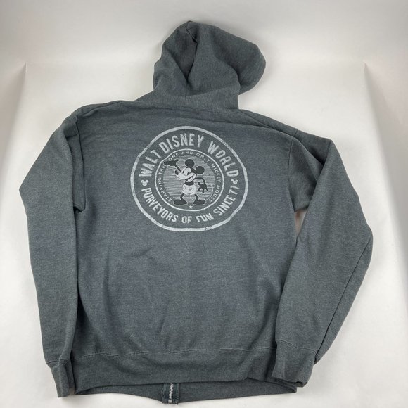 Disney Parks Hanes Jacket Womens Medium Gray Full Zip Hooded Mickey Mouse - Picture 9 of 9